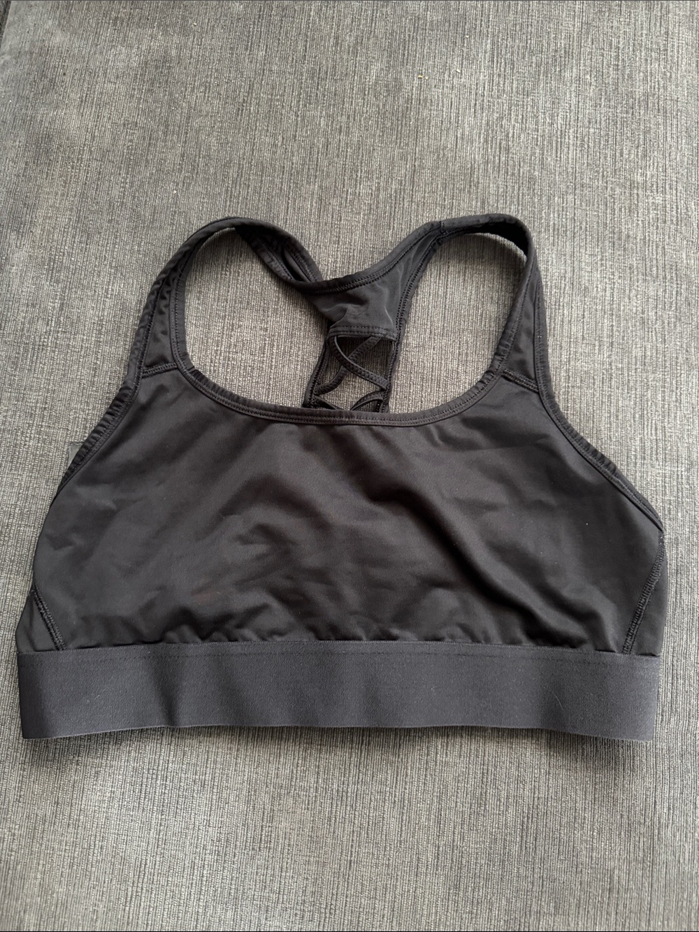 Victoria's Secret Black Racerback Sports Bra with Lattice Back